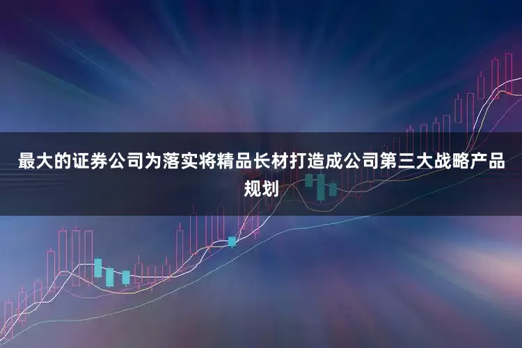最大的证券公司为落实将精品长材打造成公司第三大战略产品规划